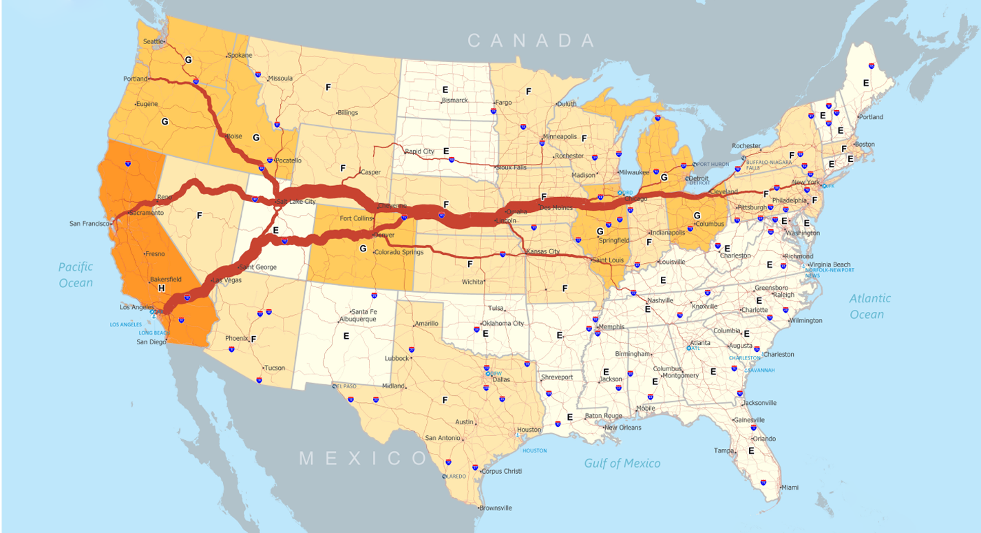 Estimated Freight Flow Utah-comparison